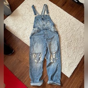 Free People Denim Overalls